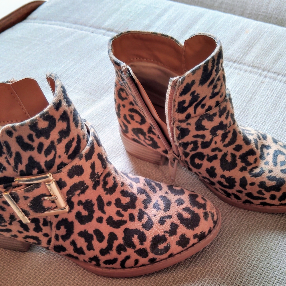 Leopard Print Ankle Boots